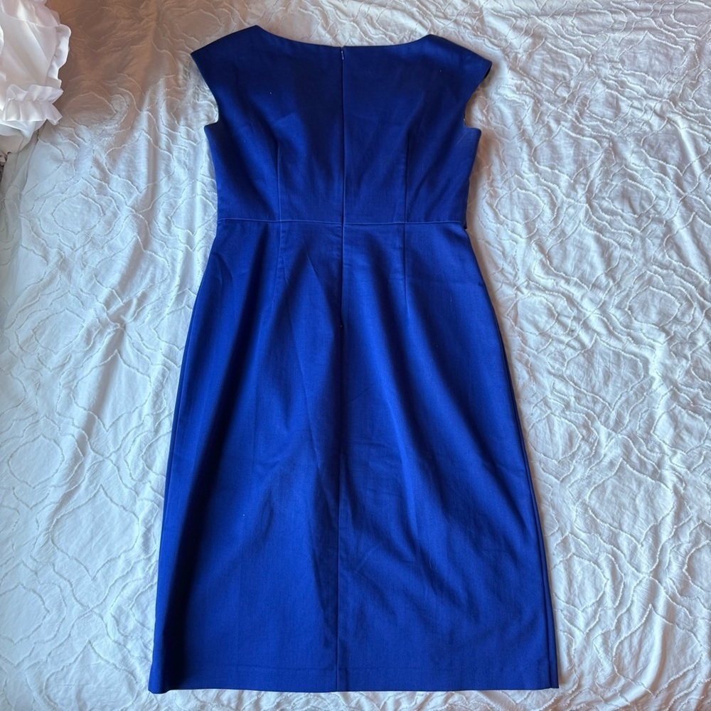 Donna Ricco Royal Blue Midi Dress Formal Wedding Guest Dress - Picture 7 of 9